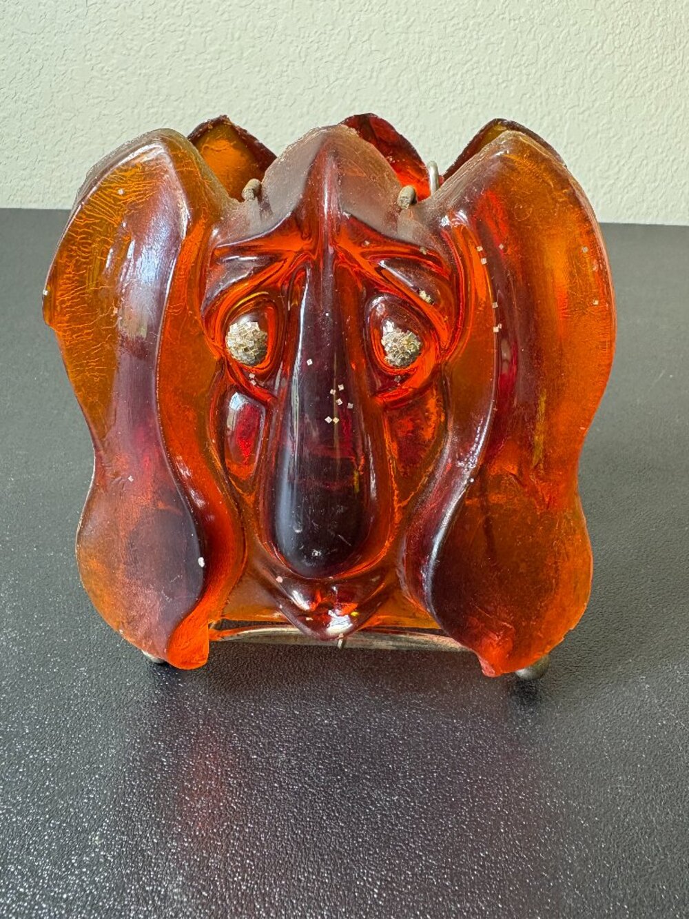 Vintage Lucite Basset Hound Letter Holder or Napkin Holder